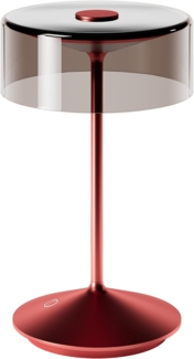 SIGOR LED Tischleuchte Akku-Glasleuchte NUMOTION kirschrot, Dimmbar, 1 LED Platine, 2.700 K / 2.200 K