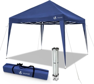 VOUNOT Pavillon Faltbar 3x3m, mit 4 Sandsäcke, Pop Up Faltpavillon, UV-Schutz 50+, Blau