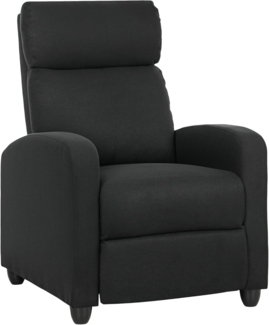 HOMCOM Relaxsessel mit Liegefunktion, Leinenoptik, Fußstütze (gepolstert TV-Sessel, 1-St, Fernsehsessel), für Wohnzimmer, Schlafzimmer, Schwarz