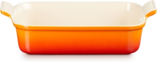 Le Creuset Rechteckige Auflaufform Tradition aus Steinzeug, 26 cm, 2.4 Liter, Ofenrot