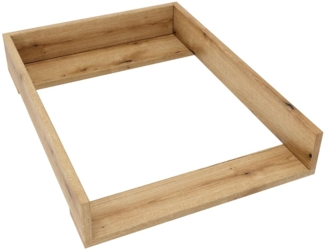 regalik Wickelaufsatz für Kullen von IKEA, Wickeltischaufsatz für 40 cm Kommoden, Abnehmbar Wickelkommode aufsatz, Gerade Frontplatten, Oak, 72x54 cm