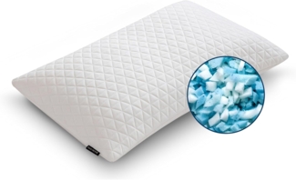 EGO HOME Kopfkissen 40x80 cm mit zerkleinertem Memory-Schaum, Nackenkissen für Rückenschläfer & Bauchschläfer, Seitenschläferkissen mit Waschbarer Bezug, Memory Foam Kissen 80x40 cm, ÖKO-TEX