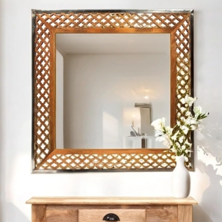 Marrakesch Orient & Mediterran Interior Wandspiegel Marokkanischer Spiegel Wandspiegel Marokko - 87cm -, Handarbeit