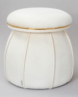 Qiyano Hocker Pouf Luana 100 Samt Beige (1 St)