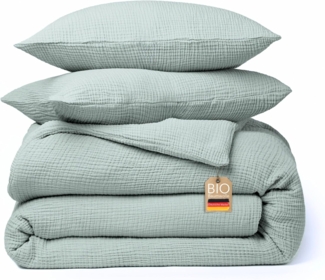 blanketino Bettwäsche Bettbezug Set aus 100% Musselin Bio-Baumwolle, atmungsaktiver Kissenbezug & Deckenbezug, Musselin, Made in Germany