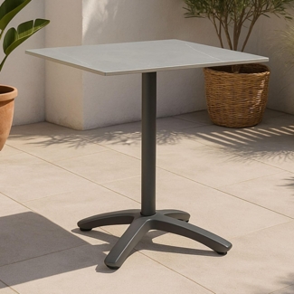 IDIMEX Gartentisch MASA, Balkontisch 70 x70 cm mit Steinplatte Aluminiumgestell anthrazit