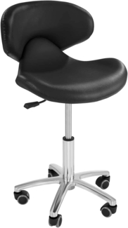 Physa Drehstuhl Friseurstuhl Rollhocker Kosmetikstuhl Arbeitshocker Hocker Schwarz, Schwarz