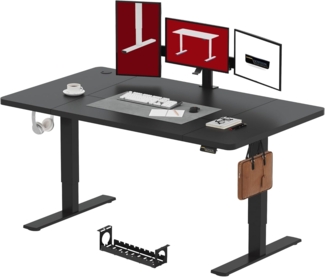 SANODESK Elektrisch Höhenverstellbarer Schreibtisch 180x80 cm – Ergonomischer Steh-Sitz Tisch mit Memory-Funktion für Homeoffice und Heimbüro, Schwarz, Computertisch, Standing Desk