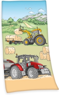 Trecker Velourstuch Duschtuch Badetuch Handtuch Strandtuch Traktor 75x150 cm
