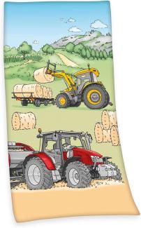 Trecker Velourstuch Duschtuch Badetuch Handtuch Strandtuch Traktor 75x150 cm