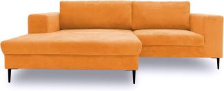 DOMO. collection Modica Ecksofa, moderne L-Form Eckcouch, Sofa Eckgarnitur, orange, 244 x 173 x 83