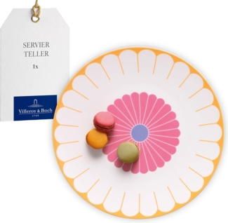 Villeroy & Boch Tortenplatte Fleur couleur Servierteller 32 x 32 x 2,5 cm, Porzellan, (1-tlg)