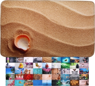 Sanilo Badematte Clam, rutschhemmend, waschbar, schnelltrocknend, Polyester, rechteckig, sehr weich, hochwertig & modern, 50 x 80 cm oder 70 x 110 cm