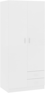 vidaXL Kleiderschrank Weiß 80x52x180 cm Holzwerkstoff 800639