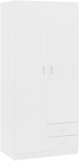 vidaXL Kleiderschrank Weiß 80x52x180 cm Holzwerkstoff 800639