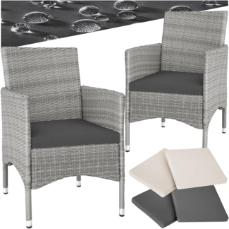 tectake Rattanstuhl 2er Set Rattanstuhl (2er Set, 2 St), widerstandsfähig
