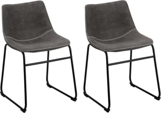 Stuhl dunkelgrau 2er Set BATAVIA