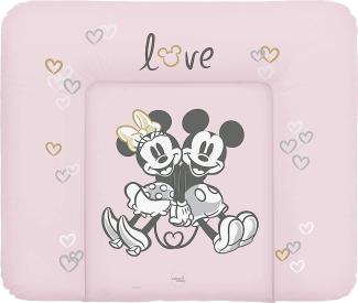 Ceba Baby Wickelauflage - Weiche Wickelunterlage zum Wechseln von Windeln, mit Disney-Motiven - Robustes PVC, abwaschbar - Wickeltischauflage - 85x72 cm - Minnie & Mickey Rosa