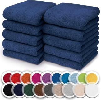 NatureMark 10er Pack Waschlappen | 100% Baumwolle | Frottier Seiflappen | Größe 30x30 cm | Frottee Seiftücher im 10er Pack Farbe: Navy blau