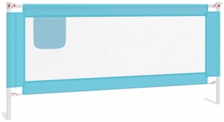 vidaXL Kleinkind Bettschutzgitter Bettgitter Kinderbettgitter Babybettgitter Gitter Kinderbett Babybett Rausfallschutz Blau 200x25 cm Stoff