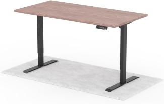 elektrisch höhenverstellbarer Schreibtisch DESK 160 x 80 cm - Gestell Schwarz, Platte Walnuss