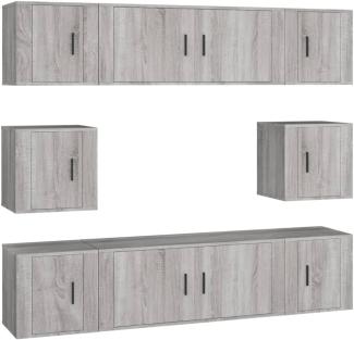 vidaXL 8-tlg. TV-Schrank-Set Grau Sonoma Holzwerkstoff 3188676