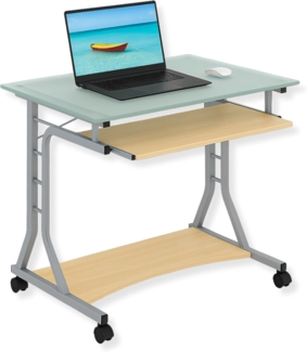 Compact Pc Desk With Glass Floor