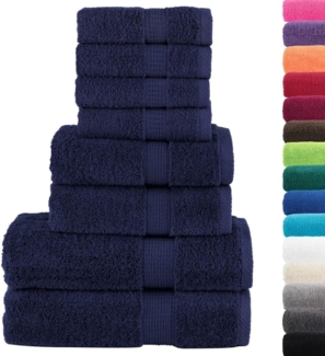 vidaXL 8 tlg. Premium-Handtuch-Set SOLUND Marineblau 600 g/m² 137541