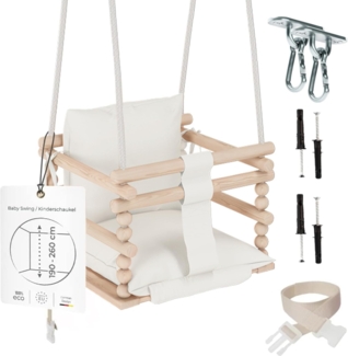 MAMOI® Babyschaukel Holz | Indoor Babyschaukel | Kinderschaukel Indoor | Babyschaukel 3 in 1 + SICHERHEITSGURT | Holzschaukel Baby | Kleinkindschaukel | Kinderschaukel Holz | CE | 100% ECO | Made in EU