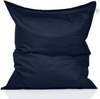 Green Bean© Indoor Sitzsack "Square" XXL 140x180 cm 380 Liter Bean Bag EPS Perlen Füllung Riesensitzsack Groß Sitzkissen Navy Dunkelblau