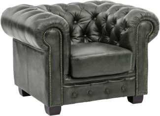 Sessel Chesterfield Echtleder grün