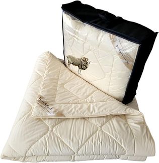 Meivita Naturhaarbettdecke Merino Schafschurwolle Winterdecke, Füllung: 100% Wolle, Bezug: 100% Baumwolle, Bettdecke Hergestellt in Deutschland