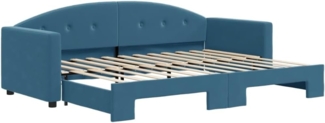 vidaXL Tagesbett Ausziehbar Blau 80x200 cm Samt 3197293