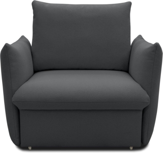 DOMO. collection Sessel Cloud Box, Armsessel mit Schlaffunktion und Boxspringfederung, Schlafsessel, Boxspringsessel, Polstersessel, 120 x 97 x 100 cm (BxTxH), schlamm (grau)
