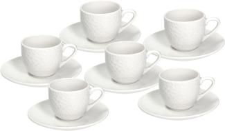 Tognana GF085010000 Set aus 6 EspressoTasse mit Teller, c80 Golf, Porzellan