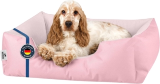 BedDog Hundebett ZARA, Hundekissen mit abziehbaren waschbaren Bezug, Hundekorb, Hundesofa, für kleine, große, mittel-große Hunde (S) ca. 55x40x17cm, PINK-YORK (rosa)