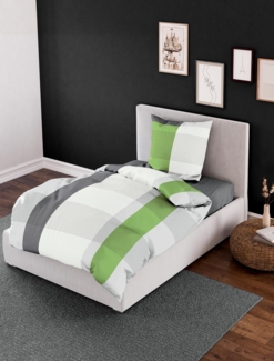 Bierbaum Bettwäsche 4643, Mako-Satin, Made in Germany, silber 06, 135x200 + 80x80 cm