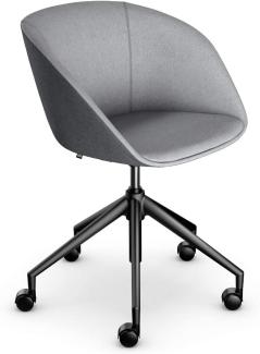 Sedus Bürostuhl, Loungechair, Clubsessel, Wohnzimmerstuhl, Mittelgrau/Grau, kompakt, bequem