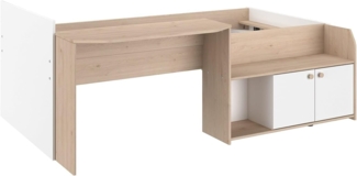 Vente-unique - Kombibett 90 x 190/200 cm - Natur und Weiß - MIVONA
