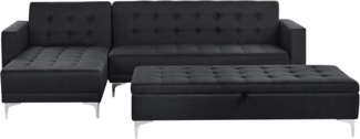 4-Sitzer Schlafsofa Stoff graphitgrau rechtsseitig mit Ottomane ABERDEEN