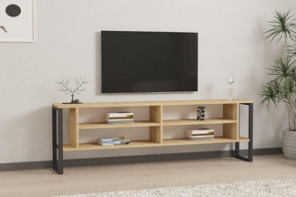 Sapphire TV Stand, 160 cm Wide, 50.4 cm High, 24.5 cm Deep | 100% Melamine Coated Particle Board, 18 mm Thick | Stylish Design with Multiple Shelves & Storage