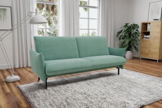 DOMO. collection Sofa Salta, 2-Sitzer Couch mit Schlaffunktion, 200x120 cm Liegefläche, modernes 2er Schlafsofa, Schlafcouch, Gästebett, 230 x 95 x 102 cm (BxTxH), Mint