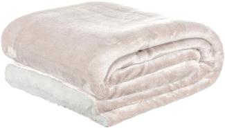 Brandsseller Baby Flanell-Kuscheldecke mit Sherpa-Rückseite 2-farbig 100x150cm Hellgrau