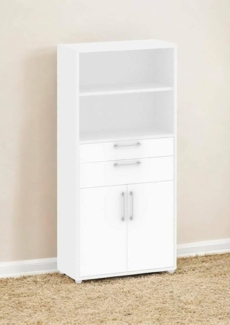 Dmora - Kommode Ludivine, Wohnzimmerbuffet, Wohnzimmer-Sideboard, Moderne Küchen-Speisekammer, 89x40 h186 cm, Weiß