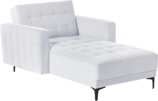 Chaiselongue ABERDEEN Samtstoff Hellgrau