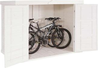 2er-Fahrradgarage HWC-H63b, Fahrradbox Geräteschuppen Gerätehaus, abschließbar 155x205x107cm ~ weiß