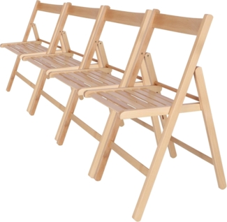 WELL HOME MOBILIARIO & DECORACIÓN Packung mit 4 Stühlen BAS aus Buchenholz, lackiert
