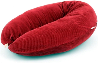 HOBEA-Germany Stillkissen 190x76 cm XXL Lagerungskissen Schwangerschaftskissen für Baby und Erwachsene Seitenschläferkissen Stillkissen mit Bezug aus Bio Baumwolle (Cord dunkelrot)