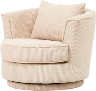 Sessel drehbar Comfy wollweiß Webvelours 95 cm