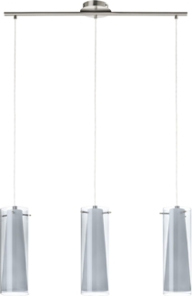 Eglo 90305 Pendellampe PINTO NERO Rauchglas, Glas opal-matt E27 max. 3X40W L:72,5cm H:110cm dimmbar